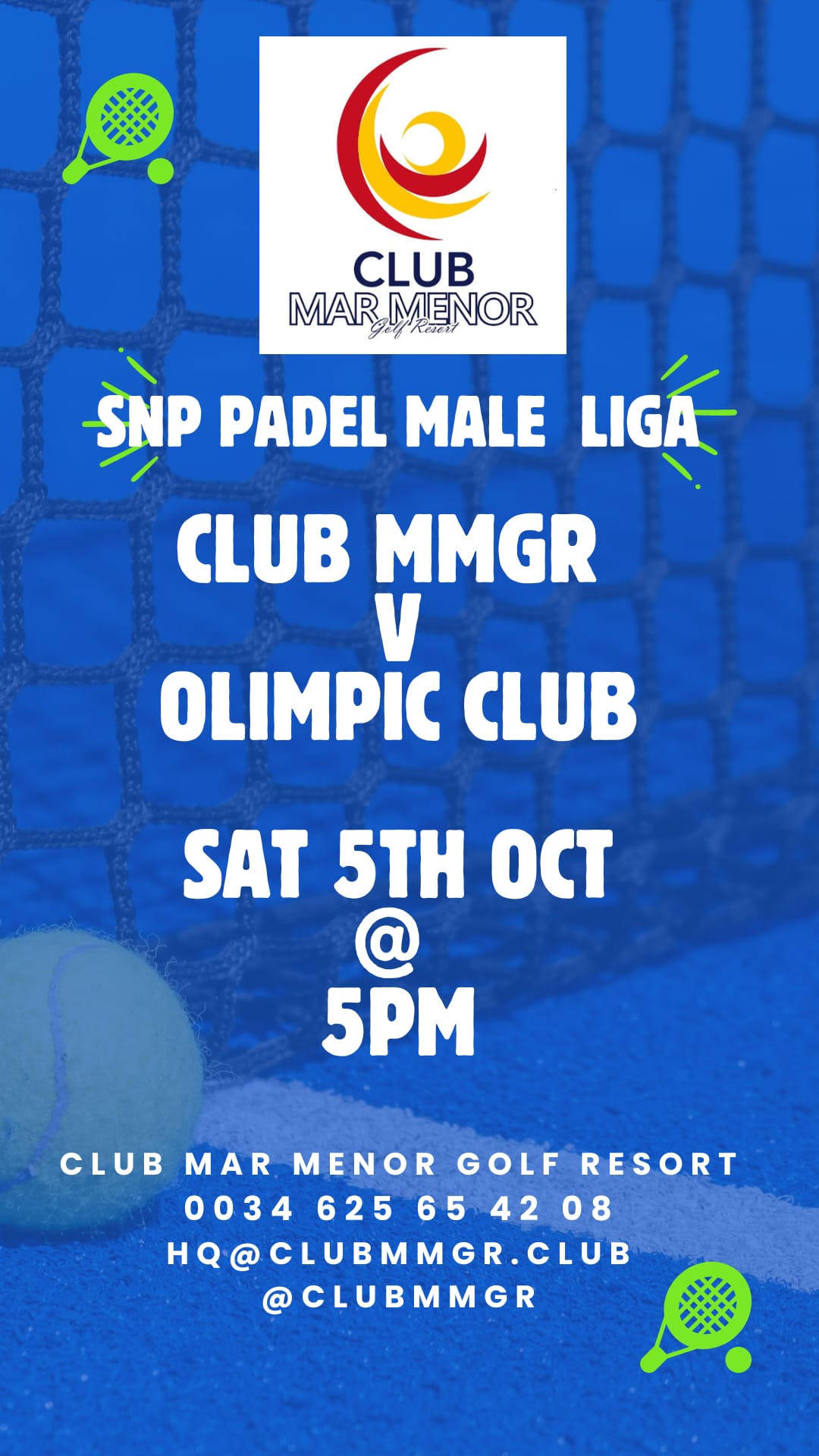 Club MMGR padel competition October 2024